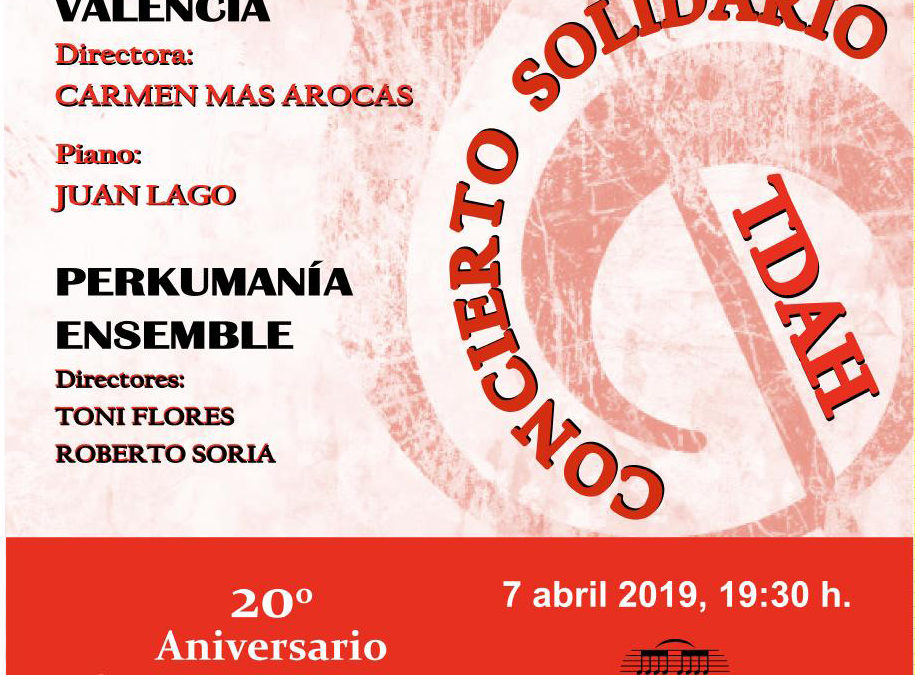 Concierto solidario 20 años APNADAH – domingo 7 abril 2019