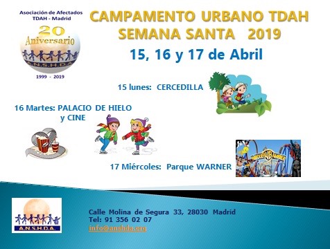 7º Campamento Urbano TDAH Semana Santa 2019